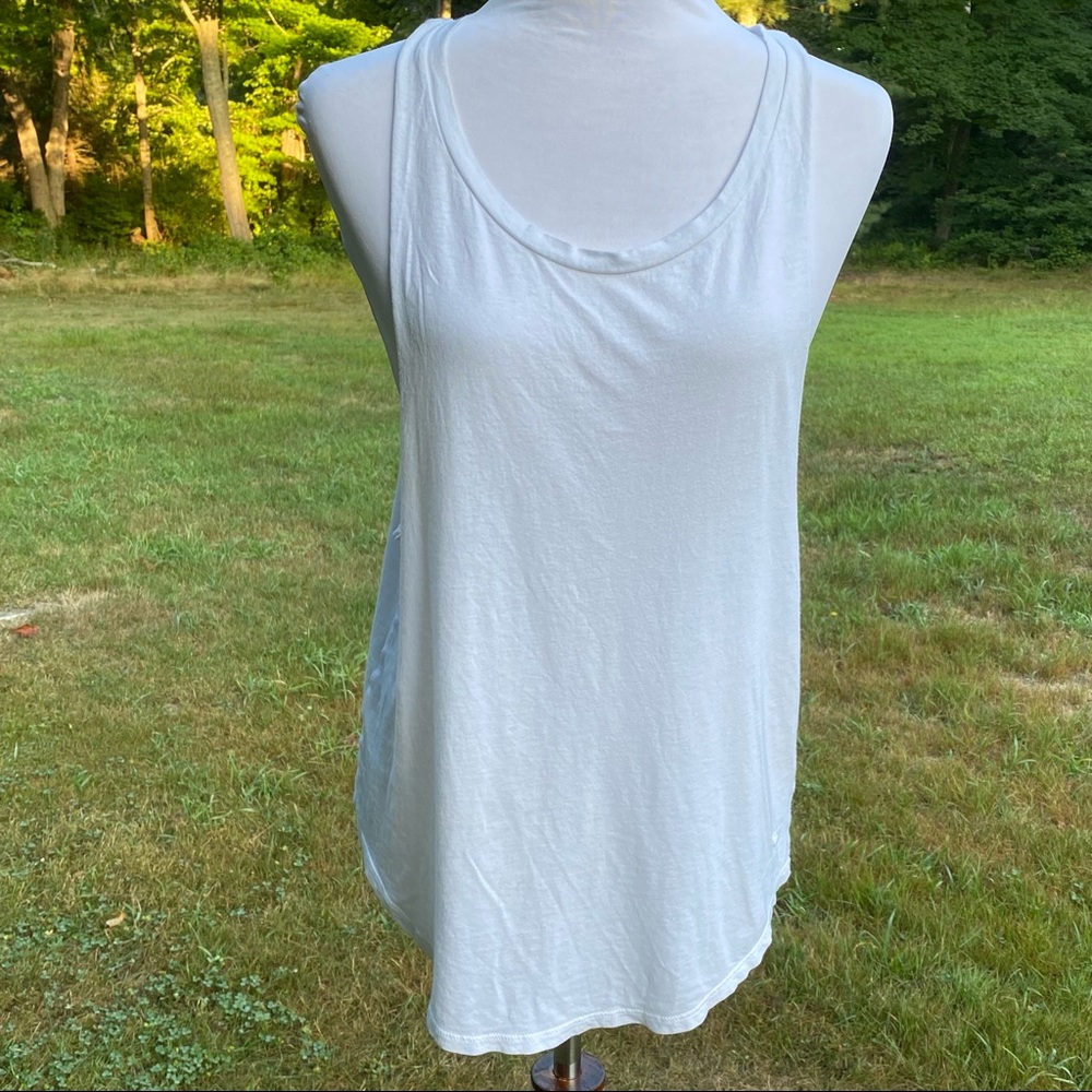 PINK VICTORIA’S SECRET TOP TANK WHITE SCOOP NECK SLEEVELESS LOW ARM HOLES Size S